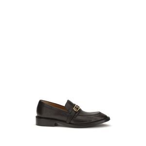 Versace Men Leather Loafers With Medusa Accessory